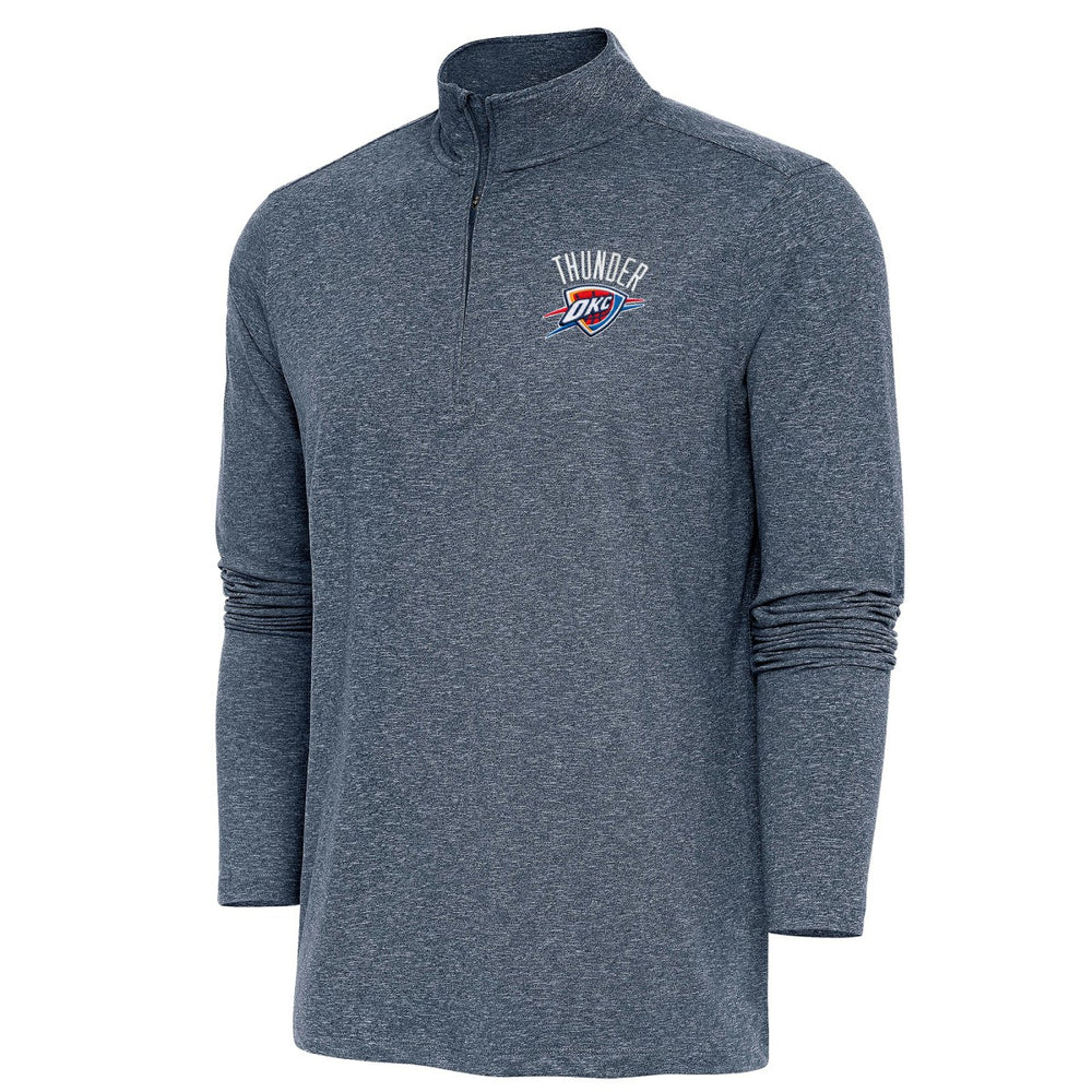 Oklahoma City Thunder Antigua Hunk Quarter-Zip Pullover Top - Heather Navy discount