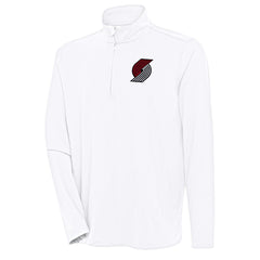 Portland Trail Blazers Antigua Hunk Quarter-Zip Pullover Top - White on sale