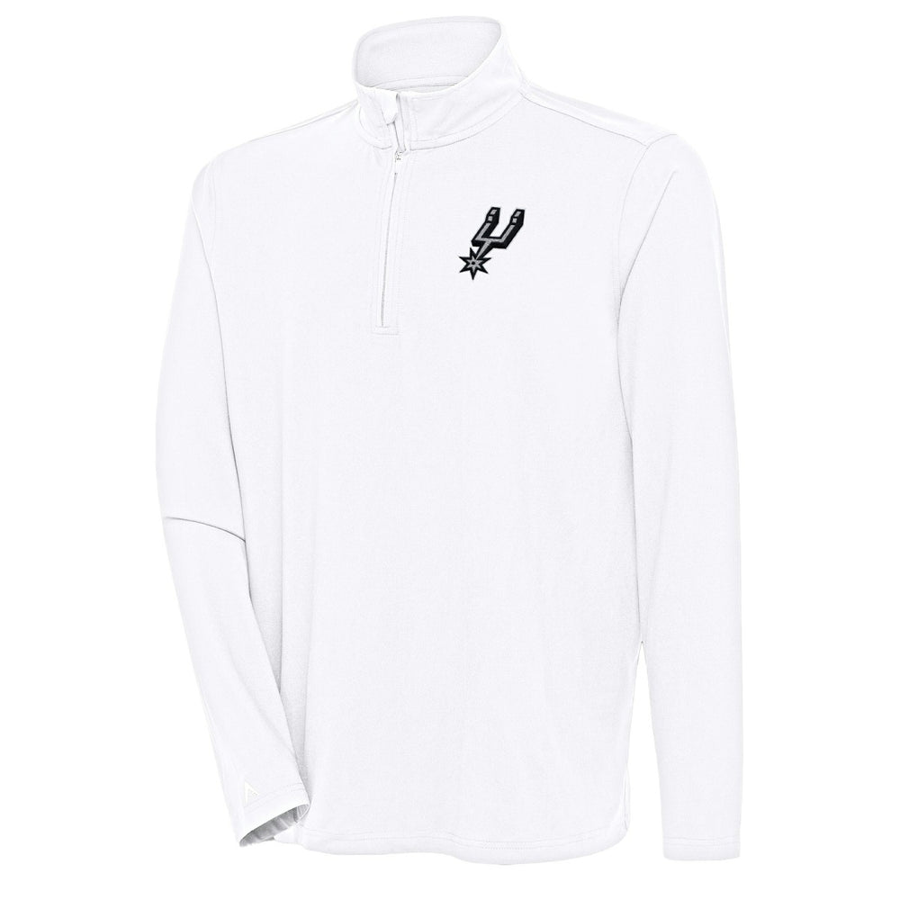 San Antonio Spurs Antigua Hunk Quarter-Zip Pullover Top - White sale