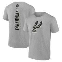 Victor Wembanyama San Antonio Spurs Playmaker Name & Number T-Shirt - Heather Gray online
