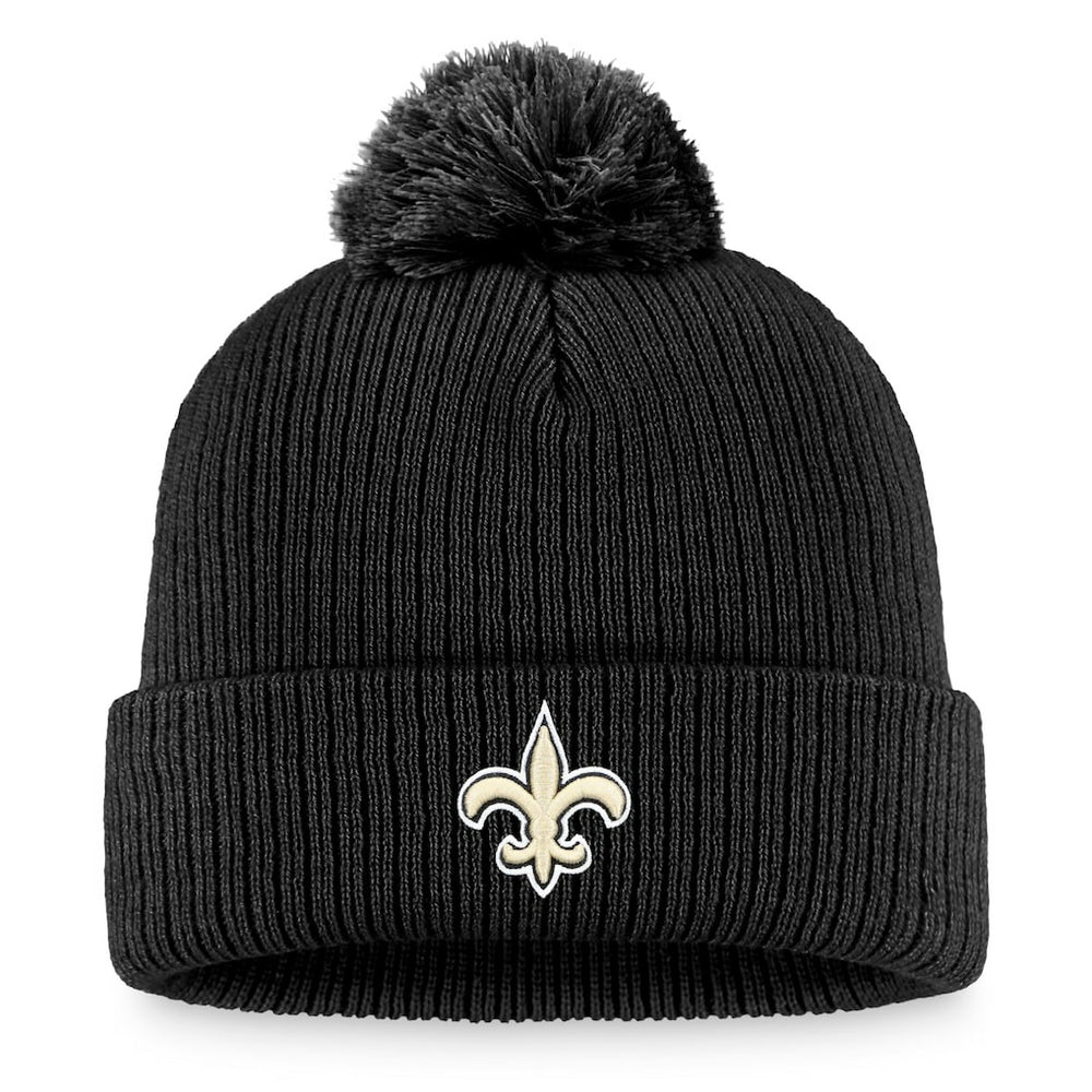 New Orleans Saints Women's Logo Cuffed Knit Hat with Pom - Black cheap