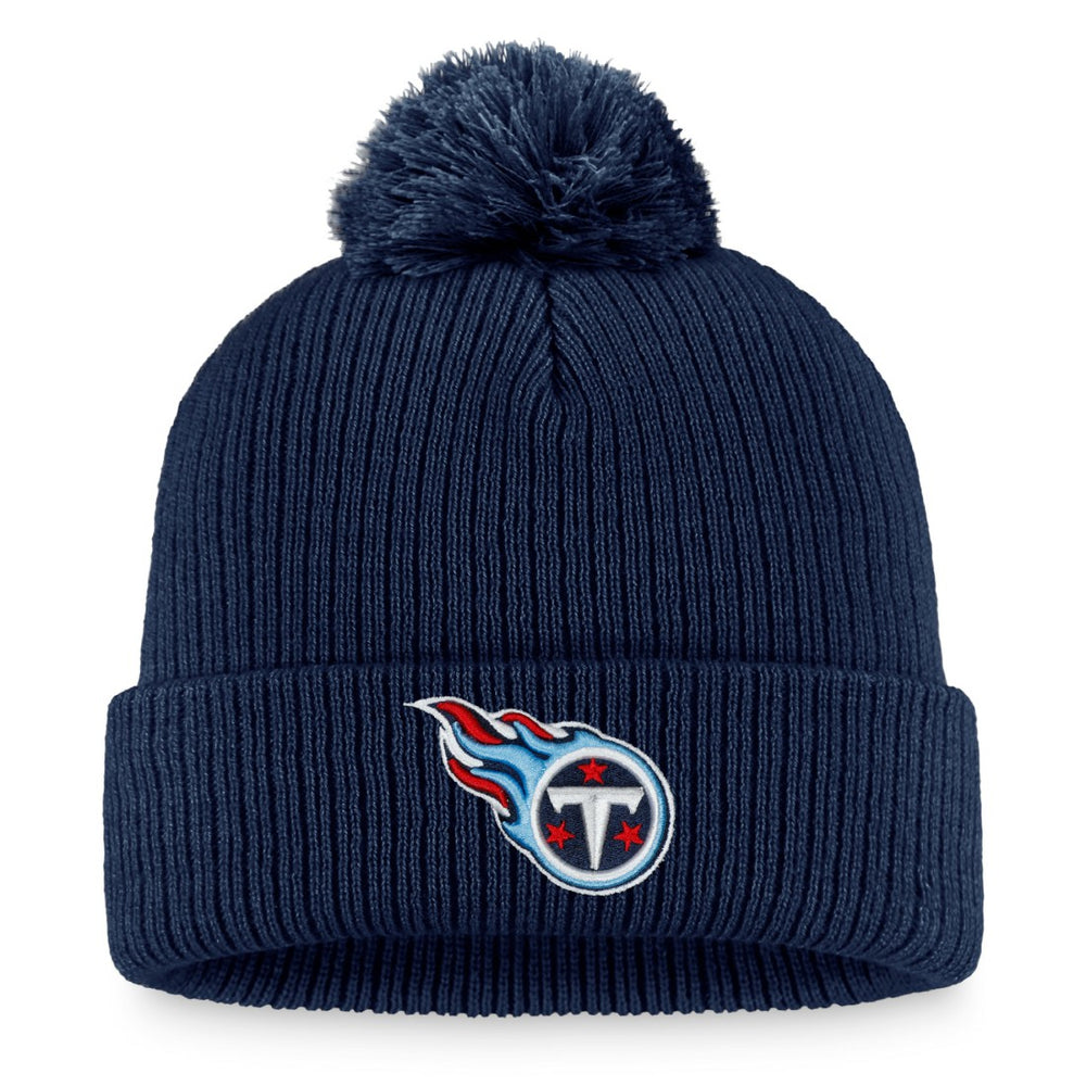 Tennessee Titans Women's Logo Cuffed Knit Hat with Pom - Navy discount