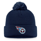 Tennessee Titans Women's Logo Cuffed Knit Hat with Pom - Navy discount