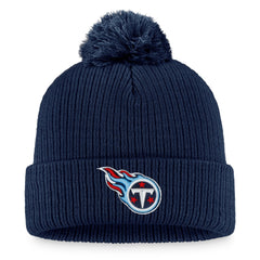 Tennessee Titans Women's Logo Cuffed Knit Hat with Pom - Navy discount