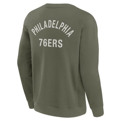 Philadelphia 76ers Unisex Elements Super Soft Fleece Pullover Sweatshirt - Olive | Fanatics on sale