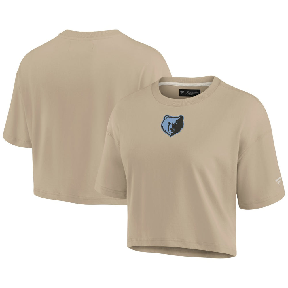 Memphis Grizzlies Women's Elements Super Soft Boxy Cropped T-Shirt - Khaki | Fanatics for sale