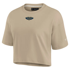 New Orleans Pelicans Women's Elements Super Soft Boxy Cropped T-Shirt - Khaki | Fanatics sale