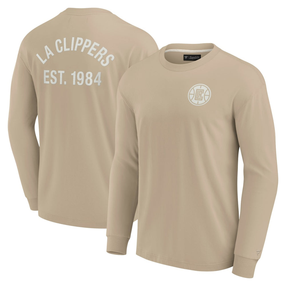 LA Clippers Unisex Elements Super Soft Long Sleeve T-Shirt - Khaki | Fanatics for sale