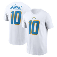 Justin Herbert Los Angeles Chargers Player Name & Number T-Shirt - White | Nike discount