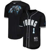 Bryce Young Carolina Panthers Pro Standard Mesh Baseball Button-Up T-Shirt - Black sale