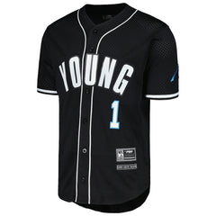 Bryce Young Carolina Panthers Pro Standard Mesh Baseball Button-Up T-Shirt - Black sale
