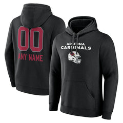 Arizona Cardinals Personalized Name & Number Team Wordmark Pullover Hoodie - Black cheap