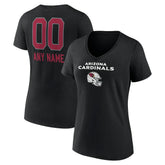 Arizona Cardinals Women's Personalized Name & Number Team Wordmark V-Neck T-Shirt - Black online