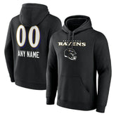 Baltimore Ravens Personalized Name & Number Team Wordmark Pullover Hoodie - Black on sale