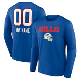 Buffalo Bills Personalized Name & Number Team Wordmark Long Sleeve T-Shirt - Royal for sale