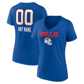 Buffalo Bills Women's Personalized Name & Number Team Wordmark V-Neck T-Shirt - Royal outlet