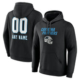 Carolina Panthers Personalized Name & Number Team Wordmark Pullover Hoodie - Black for sale