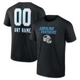 Carolina Panthers Personalized Name & Number Team Wordmark T-Shirt - Black for sale