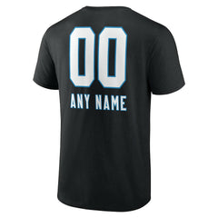 Carolina Panthers Personalized Name & Number Team Wordmark T-Shirt - Black for sale