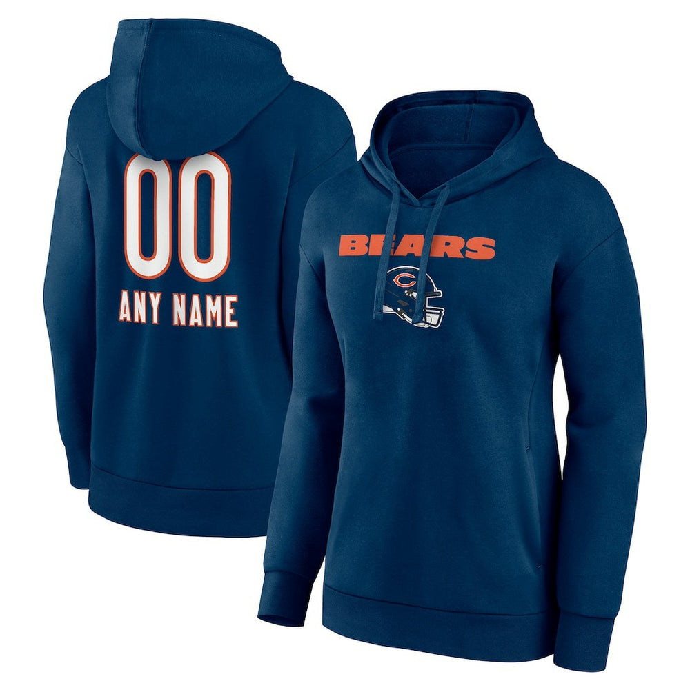 Chicago Bears Women's Personalized Name & Number Team Wordmark Pullover Hoodie - Navy discount