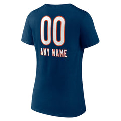 Chicago Bears Women's Personalized Name & Number Team Wordmark V-Neck T-Shirt - Navy discount