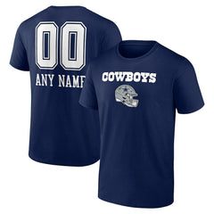 Dallas Cowboys Personalized Name & Number Team Wordmark T-Shirt - Navy discount