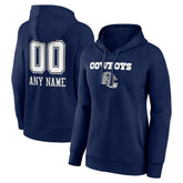 Dallas Cowboys Women's Personalized Name & Number Team Wordmark Pullover Hoodie - Navy on sale