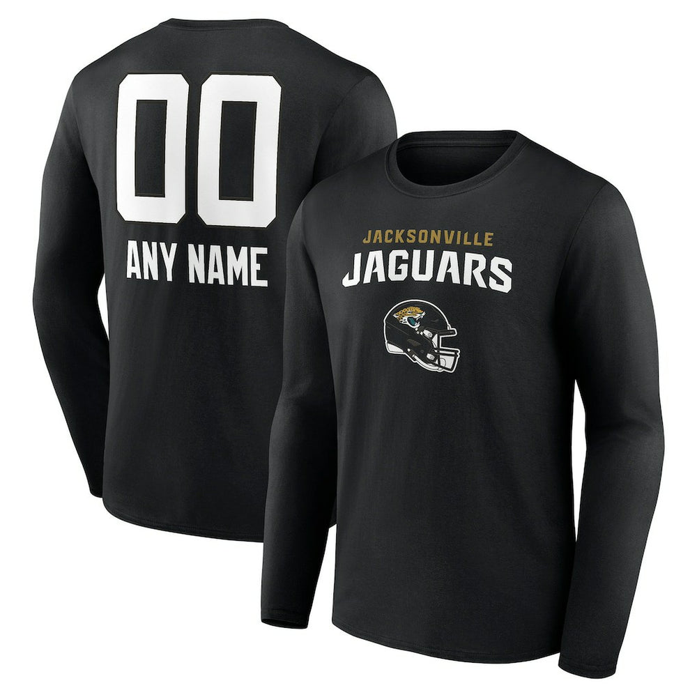 Jacksonville Jaguars Personalized Name & Number Team Wordmark Long Sleeve T-Shirt - Black cheap