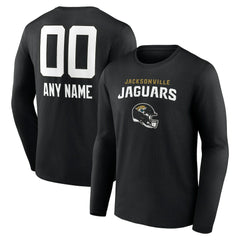 Jacksonville Jaguars Personalized Name & Number Team Wordmark Long Sleeve T-Shirt - Black cheap