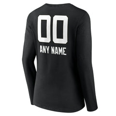 Jacksonville Jaguars Women's Personalized Name & Number Team Wordmark Long Sleeve V-Neck T-Shirt - Black online