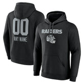 Las Vegas Raiders Personalized Name & Number Team Wordmark Pullover Hoodie - Black sale