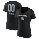 Las Vegas Raiders Women's Personalized Name & Number Team Wordmark V-Neck T-Shirt - Black online
