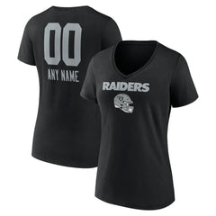 Las Vegas Raiders Women's Personalized Name & Number Team Wordmark V-Neck T-Shirt - Black online