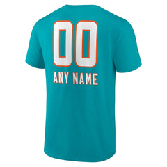 Miami Dolphins Personalized Name & Number Team Wordmark T-Shirt - Aqua cheap