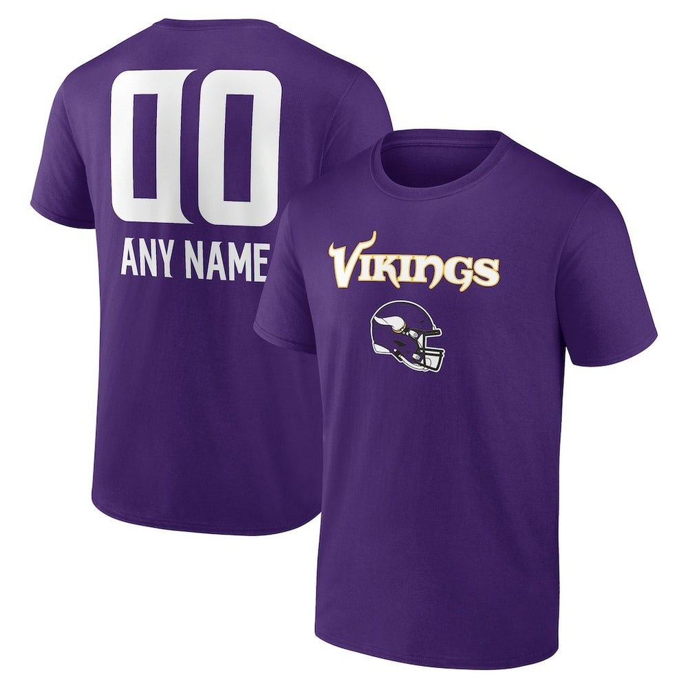 Minnesota Vikings Personalized Name & Number Team Wordmark T-Shirt - Purple online