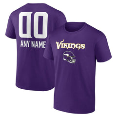 Minnesota Vikings Personalized Name & Number Team Wordmark T-Shirt - Purple online
