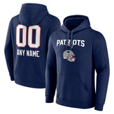 New England Patriots Personalized Name & Number Team Wordmark Pullover Hoodie - Navy sale