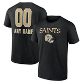 New Orleans Saints Personalized Name & Number Team Wordmark T-Shirt - Black for sale