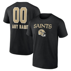 New Orleans Saints Personalized Name & Number Team Wordmark T-Shirt - Black for sale