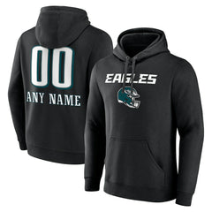 Philadelphia Eagles Personalized Name & Number Team Wordmark Pullover Hoodie - Black on sale