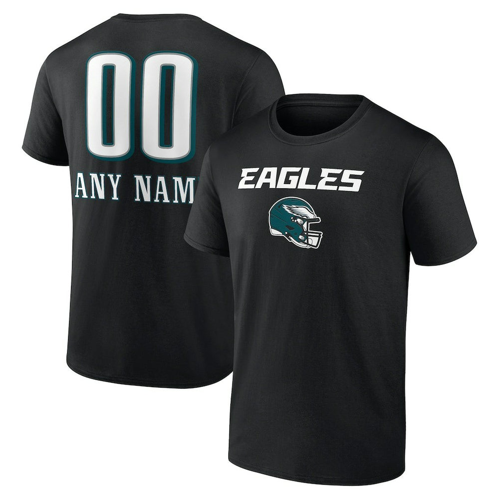 Philadelphia Eagles Personalized Name & Number Team Wordmark T-Shirt - Black for sale