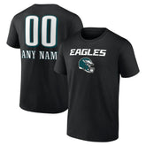 Philadelphia Eagles Personalized Name & Number Team Wordmark T-Shirt - Black for sale