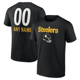 Pittsburgh Steelers Personalized Name & Number Team Wordmark T-Shirt - Black sale