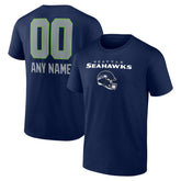 Seattle Seahawks Personalized Name & Number Team Wordmark T-Shirt - College Navy sale