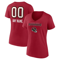 Tampa Bay Buccaneers Women's Personalized Name & Number Team Wordmark V-Neck T-Shirt - Red online