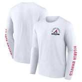 Atlanta Braves Press Box Long Sleeve T-Shirt - White