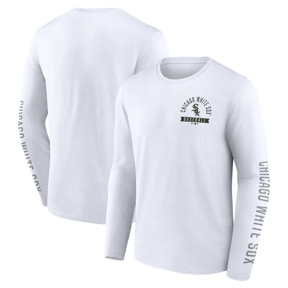 Chicago White Sox Press Box Long Sleeve T-Shirt - White