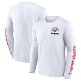Washington Nationals Press Box Long Sleeve T-Shirt - White