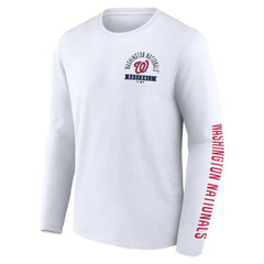 Washington Nationals Press Box Long Sleeve T-Shirt - White