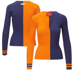 Denver Broncos STAUD Women's Cargo Sweater - Orange/Navy for sale